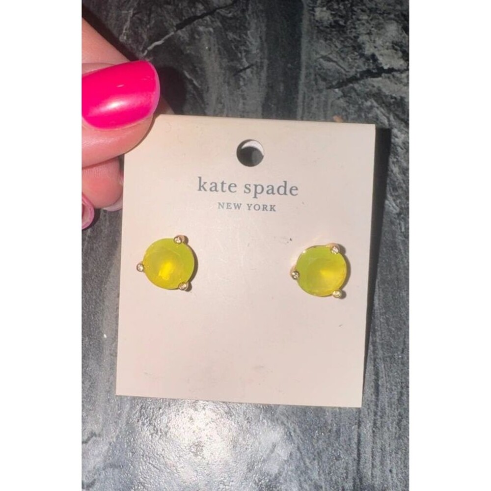 Kate Spade New York Rise and Shine Stud Earrings in Limelight Yellow NWT